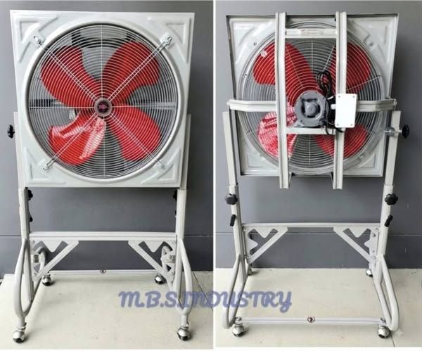 Industrial Fan, Square-Frame with Wheeled Stand